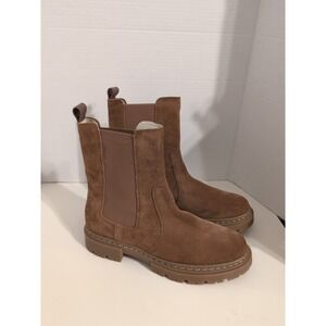 NWOT Bullboxer Women's Nadia Chelsea Leather‎ Suede Brown Boots Size 11M